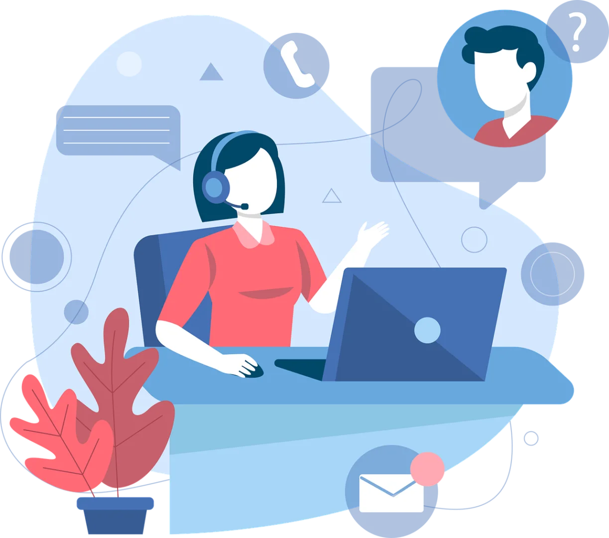 Free call center customer service business solutions vector